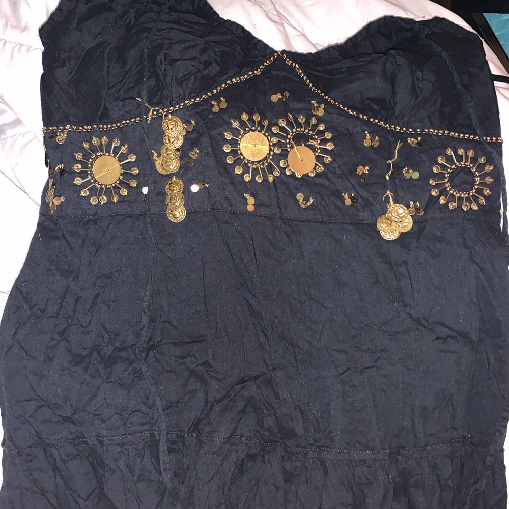 ashley stewart black embellished dress